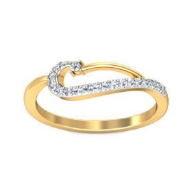 Exatic Casual Diamond Rings 0.2 Ct Diamond Solid 14K Gold