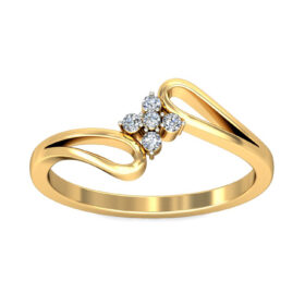 Stunning Casual Gold Rings 0.075 Ct Diamond Solid 14K Gold