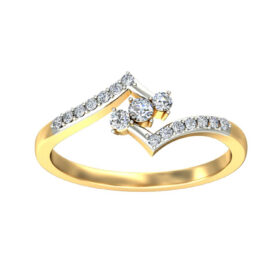 Bold Casual Rings For Women 0.21 Ct Diamond Solid 14K Gold