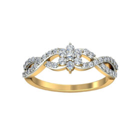 Stylish Casual Rings For Women 0.4 Ct Diamond Solid 14K Gold