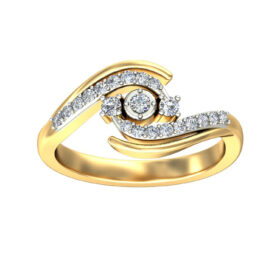 Sparking Diamond Engagement Rings 0.2 Ct Diamond Solid 14K Gold