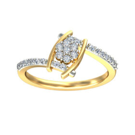 Bold Casual Rings For Ladies 0.28 Ct Diamond Solid 14K Gold