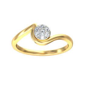 Brilliant Engagement Rings 0.105 Ct Diamond Solid 14K Gold