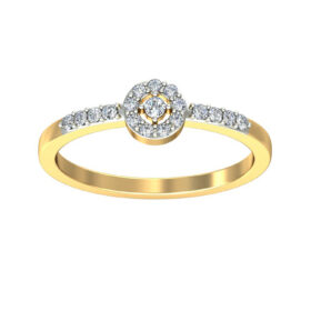 Brilliant Design Engagement Ring 0.19 Ct Diamond Solid 14K Gold