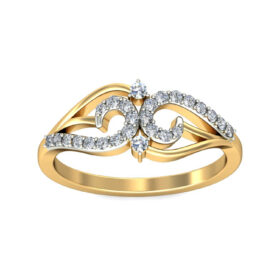 Charming Wedding Rings 0.26 Ct Diamond Solid 14K Gold