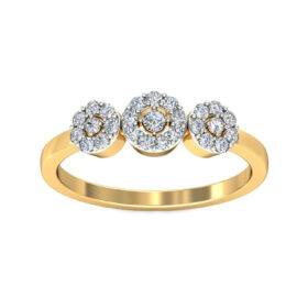 Designer Casual Gold Rings 0.27 Ct Diamond Solid 14K Gold