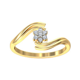 Glittering Anniversary Rings 0.105 Ct Diamond Solid 14K Gold