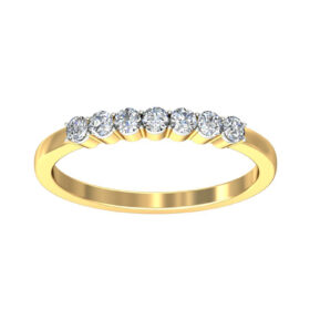 Fashionable Anniversary Bands 0.21 Ct Diamond Solid 14K Gold