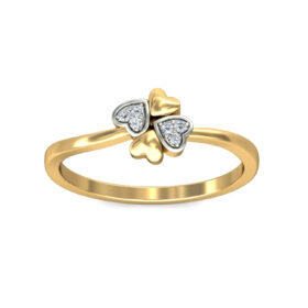 Sparking Promise Rings For Women 0.06 Ct Diamond Solid 14K Gold