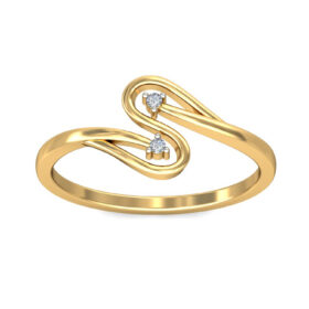 Shimmering Casual Gold Rings 0.02 Ct Diamond Solid 14K Gold