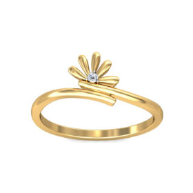 Adorable Casual Rings 0.015 Ct Diamond Solid 14K Gold