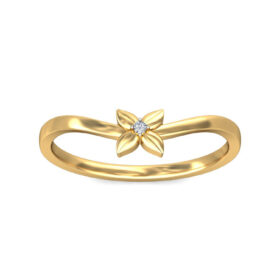 Beautiful Casual Rings For Ladies 0.02 Ct Diamond Solid 14K Gold