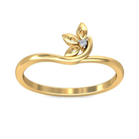 Bold Casual Gold Rings 0.015 Ct Diamond Solid 14K Gold