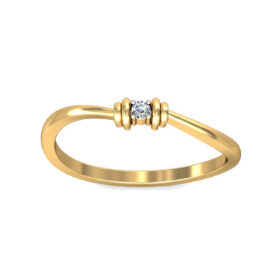 Brilliant Casual Rings For Women 0.05 Ct Diamond Solid 14K Gold