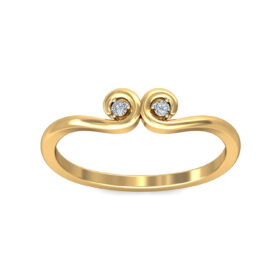 Charming Casual Everyday Rings 0.04 Ct Diamond Solid 14K Gold