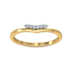 Contemporary Casual Rings For Ladies 0.06 Ct Diamond Solid 14K Gold