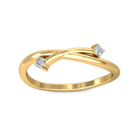Designer Casual Gold Rings 0.05 Ct Diamond Solid 14K Gold