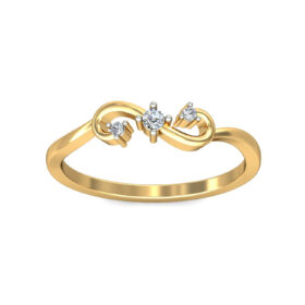 Elegant Casual Diamond Rings 0.06 Ct Diamond Solid 14K Gold