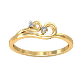 Handcrafted Diamond Promise Rings 0.03 Ct Diamond Solid 14K Gold