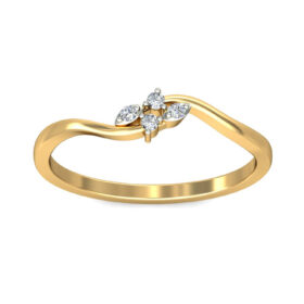 Graceful Casual Rings 0.06 Ct Diamond Solid 14K Gold