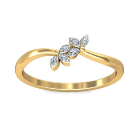 Gorgeous Casual Rings For Ladies 0.06 Ct Diamond Solid 14K Gold