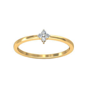 Floral Casual Diamond Rings 0.05 Ct Diamond Solid 14K Gold