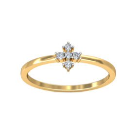 Fashionable Casual Rings 0.06 Ct Diamond Solid 14K Gold