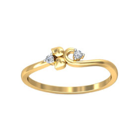 Stylish Casual Rings 0.05 Ct Diamond Solid 14K Gold