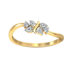 Stunning Casual Rings For Ladies 0.11 Ct Diamond Solid 14K Gold