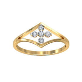 Brilliant Casual Everyday Rings 0.13 Ct Diamond Solid 14K Gold