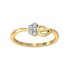Shimmering Heart Promise Rings 0.13 Ct Diamond Solid 14K Gold