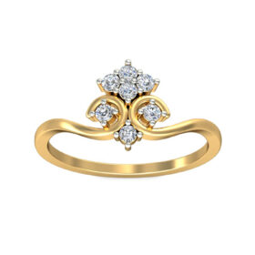 Beautiful Casual Gold Rings 0.17 Ct Diamond Solid 14K Gold