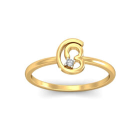 Casual Religious Rings 0.02 Ct Diamond Solid 14K Gold