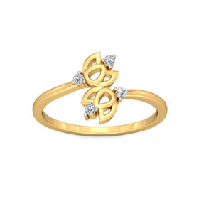 Classic Casual Rings For Women 0.06 Ct Diamond Solid 14K Gold