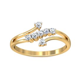 Elegant Unique Anniversary Rings 0.18 Ct Diamond Solid 14K Gold