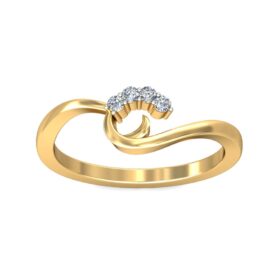 Handcrafted Casual Diamond Rings 0.06 Ct Diamond Solid 14K Gold