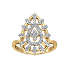 Graceful Diamond Wedding Rings For Women 0.4 Ct Diamond Solid 14K Gold
