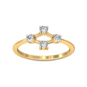 Flawless Casual Rings For Women 0.1 Ct Diamond Solid 14K Gold