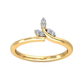 Stylish Casual Everyday Rings 0.09 Ct Diamond Solid 14K Gold