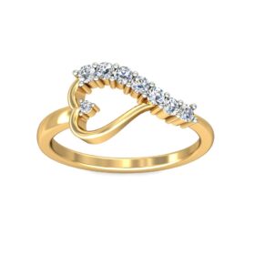 Sparking Diamond Promise Rings 0.22 Ct Diamond Solid 14K Gold