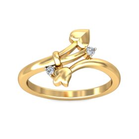 Innovative Diamond Promise Rings 0.05 Ct Diamond Solid 14K Gold