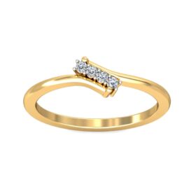 Bold Casual Rings 0.06 Ct Diamond Solid 14K Gold