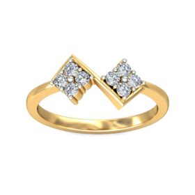 Casual Engagement Rings 0.2 Ct Diamond Solid 14K Gold
