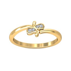 Beautiful Casual Rings 0.04 Ct Diamond Solid 14K Gold