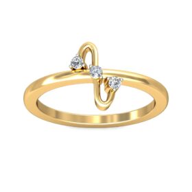 Casual Casual Rings For Women 0.06 Ct Diamond Solid 14K Gold