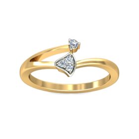Handmade Heart Promise Rings 0.06 Ct Diamond Solid 14K Gold