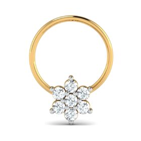 Beautiful diamond nose ring 0.1 Ct Diamond Solid 14k Gold