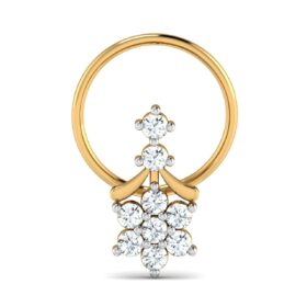 Classic diamond nose ring 0.13 Ct Diamond Solid 14k Gold
