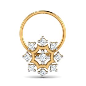 Designer nose ring online 0.1 Ct Diamond Solid 14k Gold
