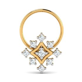 Dramatic nose ring designs 0.09 Ct Diamond Solid 14k Gold